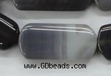 CAA238 15.5 inches 20*40mm rectangle grey line agate beads