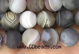 CAA2391 15.5 inches 4mm round matte Botswana agate beads wholesale