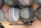 CAA2395 15.5 inches 12mm round matte Botswana agate beads wholesale