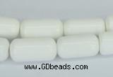 CAA24 15.5 inches 10*20mm cylinder white agate gemstone beads