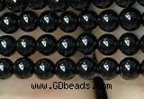 CAA2401 15.5 inches 3mm round black agate beads wholesale