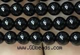 CAA2402 15.5 inches 4mm round black agate beads wholesale