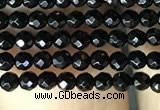 CAA2413 15.5 inches 2mm faceted round black agate beads wholesale