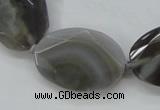 CAA247 15.5 inches 22*32mm faceted oval grey line agate beads