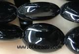 CAA2537 15.5 inches 8*12mm oval black agate beads wholesale