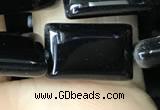 CAA2566 15.5 inches 10*14mm rectangle black agate beads wholesale