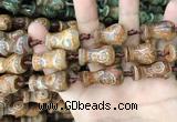 CAA2677 15.5 inches 15*23mm - 16*28mm vase-shaped tibetan agate dzi beads