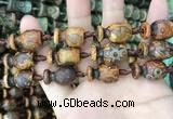 CAA2683 15.5 inches 13*18mm - 13*22mm vase-shaped tibetan agate dzi beads