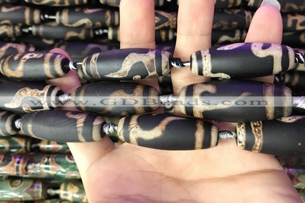 CAA2694 15.5 inches 14*38mm - 16*43mm rice tibetan agate dzi beads