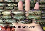 CAA2696 15.5 inches 14*38mm - 16*43mm rice tibetan agate dzi beads