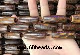 CAA2697 15.5 inches 14*38mm - 16*43mm rice tibetan agate dzi beads