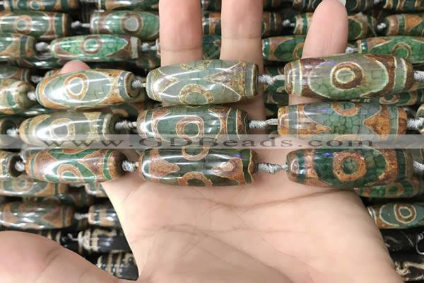 CAA2711 15.5 inches 14*38mm - 16*43mm rice tibetan agate dzi beads