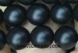 CAA2763 15.5 inches 8mm round matte black agate beads wholesale