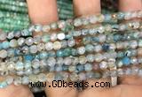 CAA2803 15 inches 4mm faceted round fire crackle agate beads wholesale