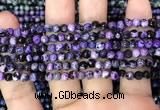 CAA2822 15 inches 4mm faceted round fire crackle agate beads wholesale