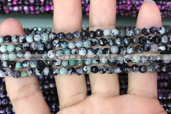 CAA2823 15 inches 4mm faceted round fire crackle agate beads wholesale