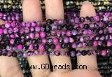 CAA2824 15 inches 4mm faceted round fire crackle agate beads wholesale