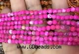 CAA2831 15 inches 4mm faceted round fire crackle agate beads wholesale