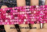 CAA2843 15 inches 4mm faceted round fire crackle agate beads wholesale