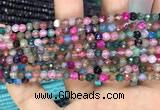 CAA2847 15 inches 4mm faceted round fire crackle agate beads wholesale