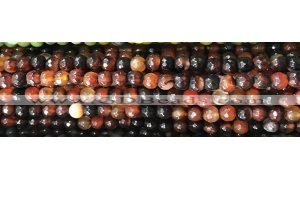 CAA2882 15 inches 6mm faceted round fire crackle agate beads wholesale