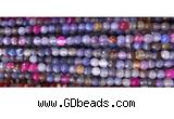 CAA2885 15 inches 6mm faceted round fire crackle agate beads wholesale