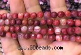 CAA2901 15 inches 6mm faceted round fire crackle agate beads wholesale