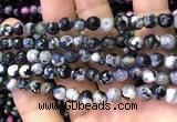 CAA2907 15 inches 6mm faceted round fire crackle agate beads wholesale