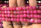 CAA2912 15 inches 6mm faceted round fire crackle agate beads wholesale