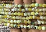 CAA2919 15 inches 6mm faceted round fire crackle agate beads wholesale