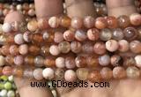 CAA2920 15 inches 6mm faceted round fire crackle agate beads wholesale