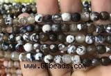 CAA2921 15 inches 6mm faceted round fire crackle agate beads wholesale