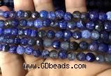 CAA2932 15 inches 6mm faceted round fire crackle agate beads wholesale