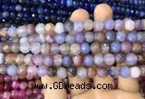 CAA2962 15 inches 8mm faceted round fire crackle agate beads wholesale