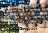 CAA2970 15 inches 8mm faceted round fire crackle agate beads wholesale