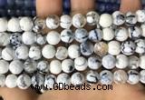 CAA2979 15 inches 8mm faceted round fire crackle agate beads wholesale