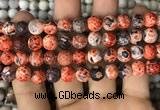 CAA2992 15 inches 8mm faceted round fire crackle agate beads wholesale