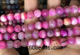 CAA2994 15 inches 8mm faceted round fire crackle agate beads wholesale