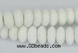 CAA30 15.5 inches 6*12mm rondelle white agate gemstone beads