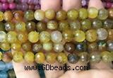 CAA3006 15 inches 8mm faceted round fire crackle agate beads wholesale