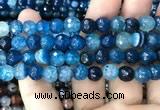 CAA3009 15 inches 8mm faceted round fire crackle agate beads wholesale