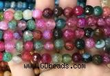 CAA3010 15 inches 8mm faceted round fire crackle agate beads wholesale