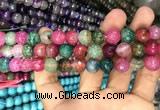 CAA3055 15 inches 10mm faceted round fire crackle agate beads wholesale