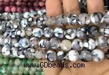 CAA3071 15 inches 10mm faceted round fire crackle agate beads wholesale