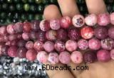 CAA3076 15 inches 10mm faceted round fire crackle agate beads wholesale