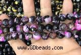 CAA3090 15 inches 10mm faceted round fire crackle agate beads wholesale