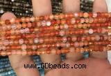 CAA3264 15 inches 4mm faceted round agate beads wholesale