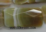 CAA327 15.5 inches 25*50mm faceted rectangle yellow line agate beads