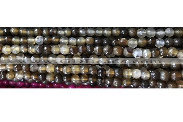 CAA3294 15 inches 6mm faceted round agate beads wholesale