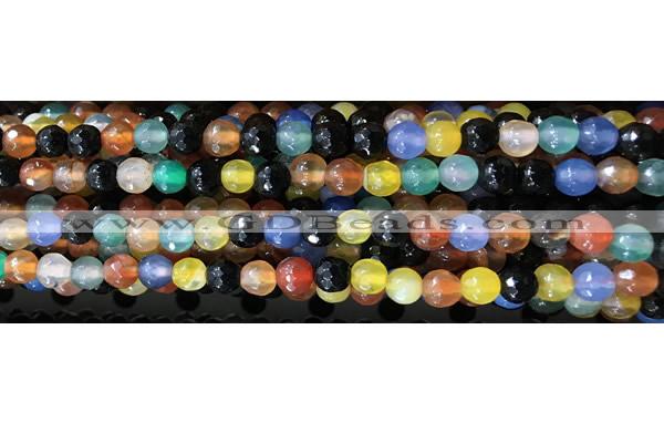 CAA3296 15 inches 6mm faceted round agate beads wholesale